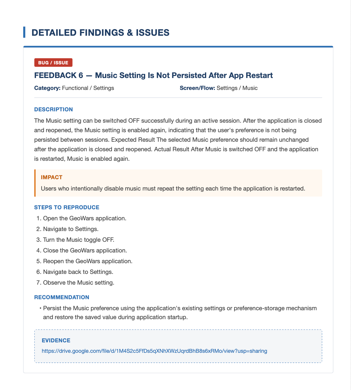 QA Feedback Report